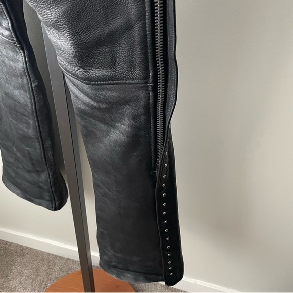 Boutique Of Leathers Studded Biker Motorcycle Riding Chaps Womens Size Medium - Picture 7 of 14